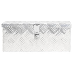 vidaXL Caja de almacenaje de aluminio plateado 50x15x20,5 cm