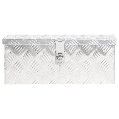 vidaXL Caja de almacenaje de aluminio plateado 50x15x20,5 cm