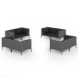 vidaXL Set sofás de jardín 8 pzas cojines ratán sintético gris oscuro vidaXL Set sofás de jardín 8 pzas cojines ratán sintético gris oscuro