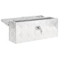 vidaXL Caja de almacenaje de aluminio plateado 50x15x20,5 cm