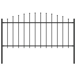 vidaXL Valla de jardín con puntas acero negro (0,5-0,75)x1,7 m
