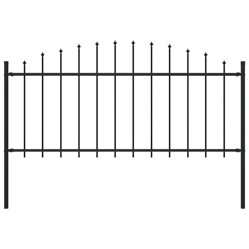 vidaXL Valla de jardín con puntas acero negro (0,5-0,75)x1,7 m vidaXL Valla de jardín con puntas acero negro (0,5-0,75)x1,7 m