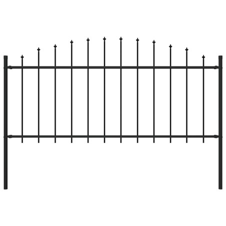 vidaXL Valla de jardín con puntas acero negro (0,5-0,75)x1,7 m