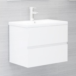 vidaXL Mueble de lavabo madera ingeniería blanco brillo 60x38,5x45 cm