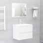 vidaXL Mueble de lavabo madera ingeniería blanco brillo 60x38,5x45 cm vidaXL Mueble de lavabo madera ingeniería blanco brillo 60x38,5x45 cm