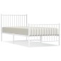 vidaXL Estructura cama metal con cabecero y pie cama blanca 90x200 cm vidaXL Estructura cama metal con cabecero y pie cama blanca 90x200 cm