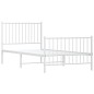 vidaXL Estructura cama metal con cabecero y pie cama blanca 90x200 cm vidaXL Estructura cama metal con cabecero y pie cama blanca 90x200 cm