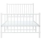 vidaXL Estructura cama metal con cabecero y pie cama blanca 90x200 cm vidaXL Estructura cama metal con cabecero y pie cama blanca 90x200 cm