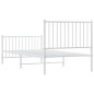 vidaXL Estructura cama metal con cabecero y pie cama blanca 90x200 cm vidaXL Estructura cama metal con cabecero y pie cama blanca 90x200 cm