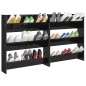 vidaXL Zapateros de pared 2 uds contrachapada negro brillo 80x18x90 cm vidaXL Zapateros de pared 2 uds contrachapada negro brillo 80x18x90 cm
