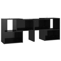 vidaXL Mueble de TV madera contrachapada negro brillante 104x30x52 cm