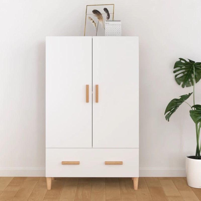 vidaXL Aparador de madera contrachapada blanco 70x31x115 cm vidaXL Aparador de madera contrachapada blanco 70x31x115 cm