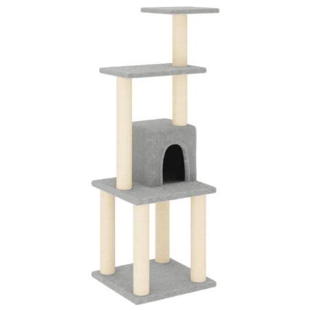 vidaXL Rascador para gatos con postes de sisal gris claro 105 cm