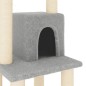 vidaXL Rascador para gatos con postes de sisal gris claro 105 cm