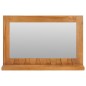 vidaXL Espejo de pared con estante madera maciza de teca 60x12x40 cm vidaXL Espejo de pared con estante madera maciza de teca 60x12x40 cm