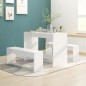 vidaXL Juego de comedor 3 piezas madera contrachapada blanco vidaXL Juego de comedor 3 piezas madera contrachapada blanco