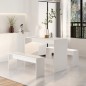 vidaXL Juego de comedor 3 piezas madera contrachapada blanco vidaXL Juego de comedor 3 piezas madera contrachapada blanco