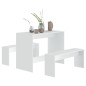 vidaXL Juego de comedor 3 piezas madera contrachapada blanco vidaXL Juego de comedor 3 piezas madera contrachapada blanco