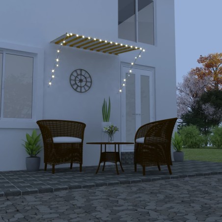 vidaXL Toldo retráctil con LED amarillo y blanco 250x150 cm