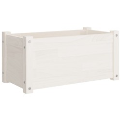 vidaXL Jardinera de madera maciza de pino blanca 60x31x31 cm