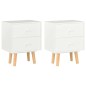 vidaXL Mesitas de noche 2 uds madera maciza de pino blanco 40x30x50 cm