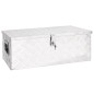vidaXL Caja de almacenaje de aluminio plateado 80x39x30 cm vidaXL Caja de almacenaje de aluminio plateado 80x39x30 cm