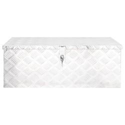 vidaXL Caja de almacenaje de aluminio plateado 80x39x30 cm