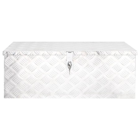 vidaXL Caja de almacenaje de aluminio plateado 80x39x30 cm