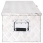 vidaXL Caja de almacenaje de aluminio plateado 80x39x30 cm vidaXL Caja de almacenaje de aluminio plateado 80x39x30 cm