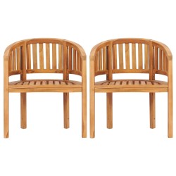 vidaXL Sillas con forma de banana 2 unidades de madera maciza de teca