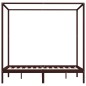 vidaXL Cama con dosel madera maciza de pino marrón oscuro 120x200 cm
