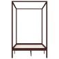 vidaXL Cama con dosel madera maciza de pino marrón oscuro 120x200 cm