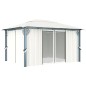 vidaXL Cenador con cortina color crema aluminio 400x300 cm vidaXL Cenador con cortina color crema aluminio 400x300 cm