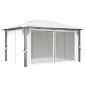 vidaXL Cenador con cortina color crema aluminio 400x300 cm vidaXL Cenador con cortina color crema aluminio 400x300 cm