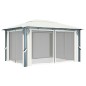 vidaXL Cenador con cortina color crema aluminio 400x300 cm vidaXL Cenador con cortina color crema aluminio 400x300 cm