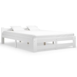 vidaXL Estructura de cama de madera maciza de pino blanco 160x200 cm