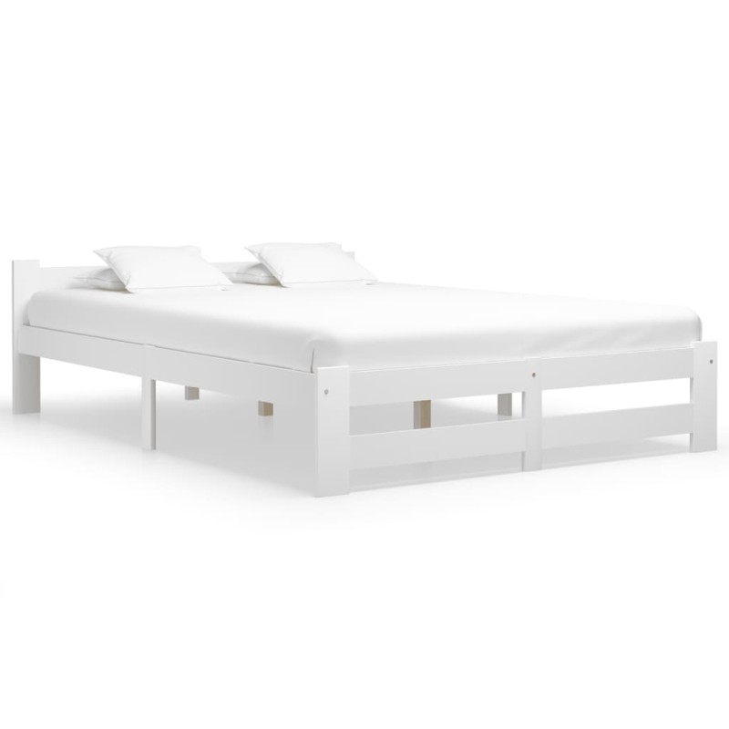 vidaXL Estructura de cama de madera maciza de pino blanco 160x200 cm vidaXL Estructura de cama de madera maciza de pino blanco 160x200 cm