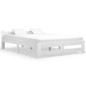vidaXL Estructura de cama de madera maciza de pino blanco 160x200 cm vidaXL Estructura de cama de madera maciza de pino blanco 160x200 cm