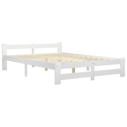 vidaXL Estructura de cama de madera maciza de pino blanco 160x200 cm