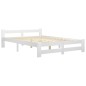 vidaXL Estructura de cama de madera maciza de pino blanco 160x200 cm vidaXL Estructura de cama de madera maciza de pino blanco 160x200 cm