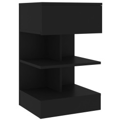 vidaXL Mesita de noche madera contrachapada negro 40x35x65 cm