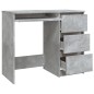 vidaXL Escritorio de madera contrachapada gris hormigón 90x45x76 cm vidaXL Escritorio de madera contrachapada gris hormigón 90x45x76 cm