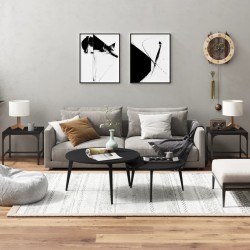 vidaXL Mesas auxiliares 2 uds madera contrachapada negro 40x40x35 cm