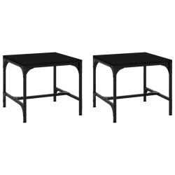 vidaXL Mesas auxiliares 2 uds madera contrachapada negro 40x40x35 cm