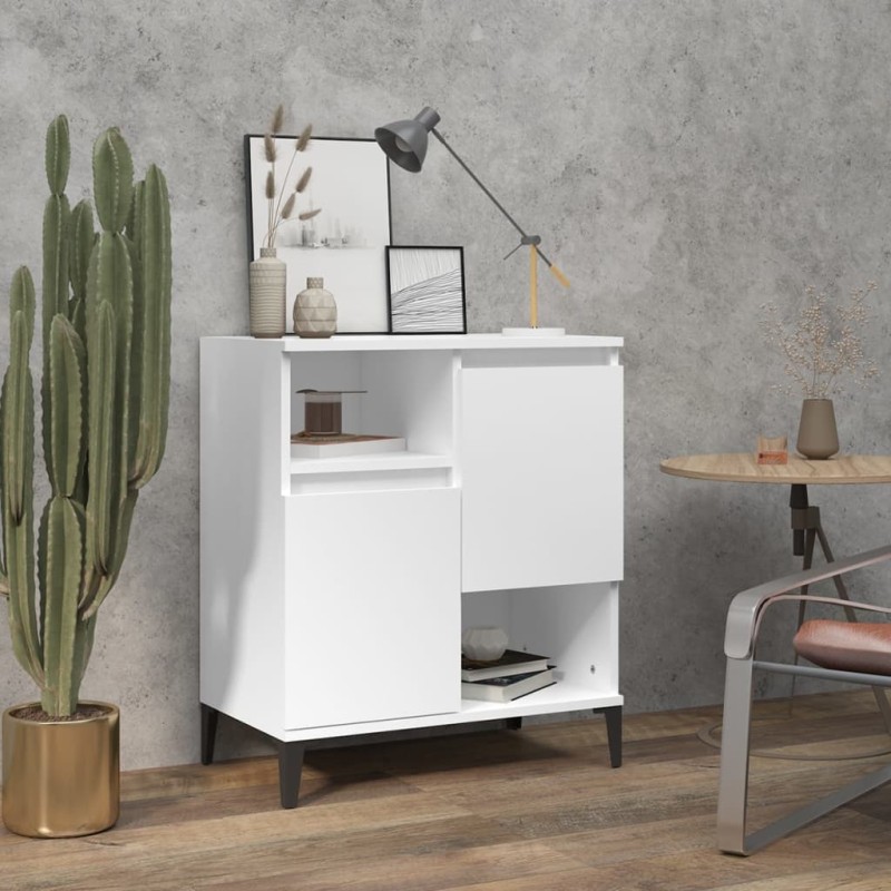 vidaXL Aparador de madera contrachapada blanco 60x35x70 cm