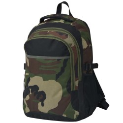 vidaXL Mochila de colegio 40 L negra y camuflaje