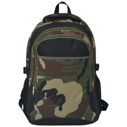 vidaXL Mochila de colegio 40 L negra y camuflaje