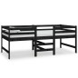 vidaXL Cama media-alta madera maciza de pino negra 90x200 cm vidaXL Cama media-alta madera maciza de pino negra 90x200 cm