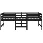 vidaXL Cama media-alta madera maciza de pino negra 90x200 cm vidaXL Cama media-alta madera maciza de pino negra 90x200 cm