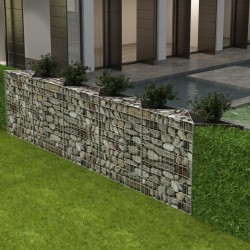 vidaXL Cesta de muro de gaviones acero galvanizado 300x30x100 cm